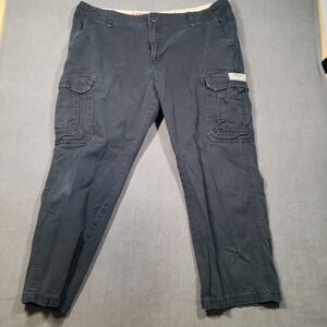Unionbay Cargo Pants Mens 44x30 Black Cotton Multi-Pocket Utility Trousers
